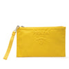 Prada Embossed Logo Canvas Wristlet Clutch Secondhand
