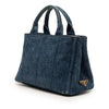 Secondhand Prada Small Denim Canapa Logo Satchel