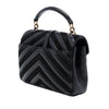 Saint Laurent Medium Calfskin and Suede Chevron Monogram College Satchel Secondhand
