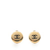 Chanel Gold Plated CC Button Clip on Earrings Secondhand