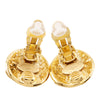 Chanel CC Gold Plated Round Clip On Earrings Secondhand