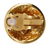 Chanel CC Gold Plated Round Clip On Earrings Secondhand