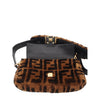 Fendi Medium Zucca Shearling Baguette Satchel Secondhand