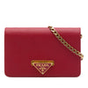 Prada Saffiano Lux Flip Lock Wallet on Chain Secondhand