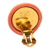 Chanel Resin Logo Round Clip On Earrings Secondhand