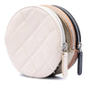 Chanel CC Quilted Lambskin Triple Zip Round Clutch With Chain Secondhand