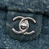 Chanel Large Embroidered Denim Camellia Flap Secondhand