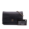 Chanel Lambskin Camellia Embossed Wallet On Chain Secondhand