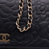 Chanel Lambskin Camellia Embossed Wallet On Chain Secondhand