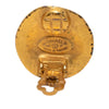 Chanel CC Gold Plated Round Clip On Earrings Secondhand