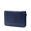 Chanel Chevron Sheepskin Mademoiselle Vintage Wallet On Chain Secondhand