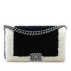 Chanel Medium Bicolor Shearling Boy Flap Secondhand