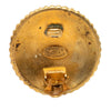 Chanel Gold Plated Logo Button Clip On Earrings Secondhand