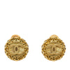 Chanel CC Gold Plated Round Clip On Earrings Secondhand