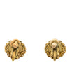 Chanel CC Gold Plated Round Clip On Earrings Secondhand