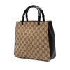 Gucci GG Canvas and Calfskin Bamboo Top Handle Bag Secondhand