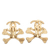 Chanel Gold Plated CC Lacquered Crossbones Clip On Earrings Secondhand