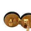 Chanel Gold Plated Enamel CC Double Disc Clip On Earrings Secondhand