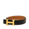 Hermès Box Calf and Courchevel Constance H Reversible Belt Secondhand