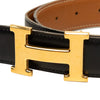 Hermès Box Calf and Courchevel Constance H Reversible Belt Secondhand