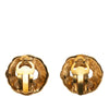 Chanel Gold Plated CC Hollow Round Clip On Earrings Secondhand