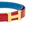 Hermès Box Calf and Courchevel Constance H Reversible Belt Secondhand