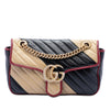 Gucci Medium GG Marmont Bicolor Matelasse Diagonal Leather Torchon Shoulder Bag Secondhand