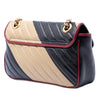 Gucci Medium GG Marmont Bicolor Matelasse Diagonal Leather Torchon Shoulder Bag Secondhand