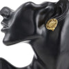 Chanel CC Gold Plated Medallion Clip On Earrings Secondhand