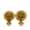 Chanel CC Gold Plated Medallion Clip On Earrings Secondhand