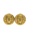 Chanel CC Gold Plated Medallion Clip On Earrings Secondhand