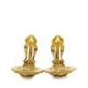 Chanel CC Gold Plated Medallion Clip On Earrings Secondhand