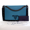 Prada Bicolor Glace Calfskin Studded Crossbody Secondhand