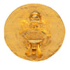 Chanel CC Gold Plated Logo Round Button Earrings Secondhand