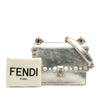 Fendi Small Scalloped Metallic Calfskin Studded Pearl Kan I Crossbody Secondhand
