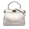 Fendi Mini Metallic Leather Selleria Peekaboo Iconic Satchel Secondhand