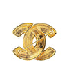 Secondhand Chanel Gold Plated CC Quilted Brooch