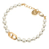 Dior Gold Plated Resin Pearl 30 Montaigne Bracelet Secondhand