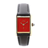 CARTIER Must Tank 3008378 925 External GP x Leather Stem-winder Burgundy Dial Watch Secondhand