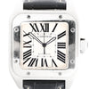 Cartier Santos 100 W20076X8 2656733456CE SS AT Watch with White Dial Secondhand