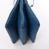 Celine Trio Small Leather Crossbody bag in Blue Secondhand