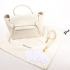 CELINE Belt Bag Grained Leather Mini 2Way Handbag in White Secondhand