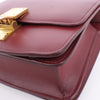 Celine Classic Box Small Leather Shoulder Bag in Burgundy Secondhand