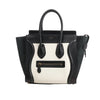 Celine Luggage Micro Leather x Suede Handbag in Black x White Secondhand
