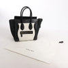 Celine Luggage Micro Leather x Suede Handbag in Black x White Secondhand