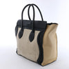 Celine Luggage Large Canvas & Leather Handbag in Beige x Black Secondhand