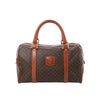 Celine Macadam Boston PVC & Leather Handbag in Brown Secondhand