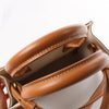 Celine Vertical Mini Hippopotamus Canvas x Leather 2Way Handbag Beige x Brown Secondhand