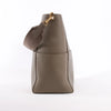 CELINE Seau Sangle Bucket Leather Shoulder Bag in Greige Secondhand