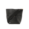 CELINE Seau Sangle Bucket Leather Shoulder Bag in Black Secondhand
